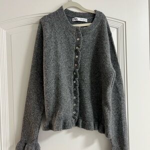Zara Charcoal Button-Up Women's Cardigan